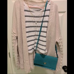 Cato Balloon Pom Pom Sleeve Cardigan